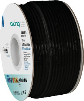 Axing SAT-Koaxialkabel, Ø 6,8 mm, 100 dB, 100 m, schwarz (SKB 395-11)