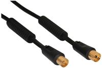 INLINE Antennenkabel Premium, 2x geschirmt, mit Filter, 5m, >85dB, schwarz