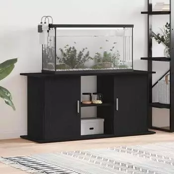 vidaXL Aquariumst&auml;nder 121x41x58cm Holzwerkstoff, schwarz Eichen-Optik
