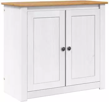 vidaXL Aquariumunterschrank PANAMA Kiefernholz massiv, wei&szlig; und braun, 81x36x73cm