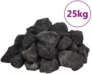 vidaXL Lavagranulat 25 kg Schwarz 3-5 cm