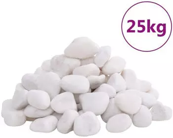 vidaXL Polierte Kiesel Weiß 2-5 cm 25 kg