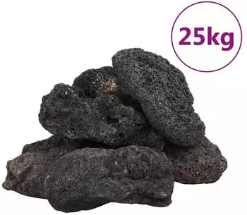 vidaXL Lavagranulat 25 kg Schwarz 10-30 cm