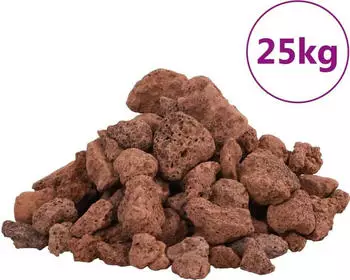 vidaXL Vulkangestein Rot 1-2 cm 25 kg