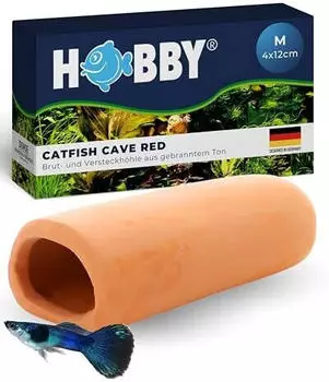Hobby Catfish Cave Brut- und Versteckh&ouml;hle M 5 x 12 Centimeter red