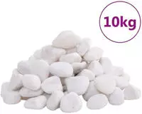 vidaXL Polierte Kiesel 10 kg Wei&szlig; 2-5 cm