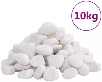 vidaXL Polierte Kiesel 10 kg Wei&szlig; 2-5 cm