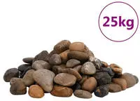 vidaXL Polierte Kiesel 25 kg Mehrfarbig 2-5 cm