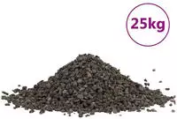 vidaXL Basalt-Kies 25 kg Schwarz 5-8 mm