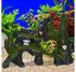 Relaxdays Aquarium Deko Felsen Polyresin Grau Grün 17 cm x 23,5 cm x 8,5 cm 450 g