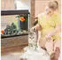 Relaxdays Aquarium Deko Fels Polyresin Graugrün Mit Höhlen 21 cm x 24 cm x 14 cm 970 g