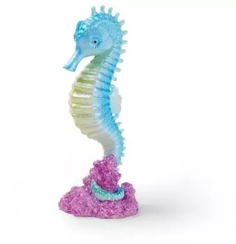 Eden Seepferdchen Aquarium Dekoration Blau Lila Mit Sanftem Schimmer 4,5 x 5 x 11,6 cm