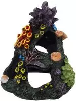 Relaxdays Aquarium Deko, Korallenriff, Polyresin, Hxbxt: 15 X 12 X 12 Cm,