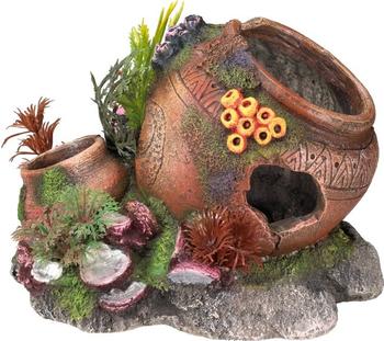 Nobby Aqua Ornaments "KRUG MIT MUSCHELN" mit Pflanzen (17,5 x 13,2 x 13 cm)