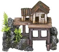 Nobby 28058, Nobby Aquariendekoration Holzhaus mit Pflanzen auf Stelzen
