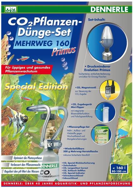 Dennerle CO2 Pflanzen-Dünge-Set Mehrweg 160 Primus Special Edition - CO2 Flasche 500g