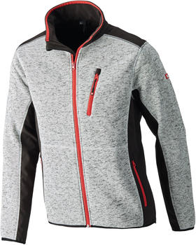 Fortis Strickjacke Softshell hellgrau-rot
