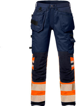 Fristads High Vis Handwerker Stretch-Hose Kl. 1 2706 PLU Warnschutz-Orange/Marine