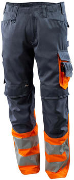 Mascot Leeds Hose mit Knietaschen Safe Supreme Schwarzblau/hi-vis Orange