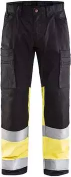 Blakläder High Vis Arbeitshose mit Stretch Mittelgrau/High Vis 1551 1811 schwarz/gelb