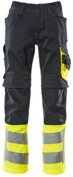 Mascot Leeds Hose mit Knietaschen Safe Supreme Schwarzblau/hi-vis Gelb