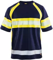 Blakl&auml;der Warnschutz T-shirt, Marineblau / Gelb, Unisex-gr&ouml;&szlig;e: L