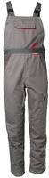 "Arbeitslatzhose - Gr. 42 - zink/schiefer - Streifen schiefer/rot - 65%...