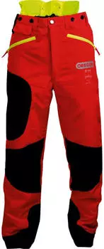 Oregon Waipoua Kettensägen-Schnittschutzhose rot/gelb Oregon Waipoua Kettensägen-Schnittschutzhose rot/gelb