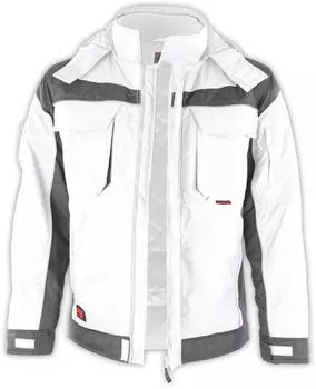 Qualitex Workwear Pro Winterjacke wei&szlig;/grau
