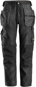 Snickers AllroundWork Canvas+ Stretch Arbeitshose mit Holstertaschen Schwarz