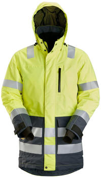 Snickers AllroundWork Hi-Vis wasserdichter Parka Kl. 3 343 HV-Gelb-Stahlgrau