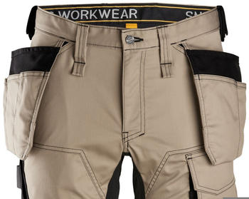 Snickers AllroundWork Stretch Arbeitsshorts m. Holstertaschen Khaki-Schwarz