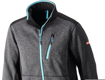 Fortis Strickjacke Softshell d-grau-türkis