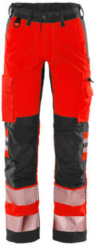 Fristads High Vis Stretch-Hose Klasse 2 2712 PLU Warnschutz-Rot/Schwarz