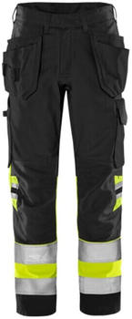 Fristads High Vis Green Handwerkerhose Kl. 1 2640 GPLU Warnschutz-Gelb/Schwarz
