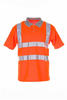 Warnschutz-Poloshirt - Gr. L - orange/grau - 82 % PES - 18 % CO - mit Kragen - 1
