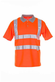 Planam Warnschutz Poloshirt orange/grau