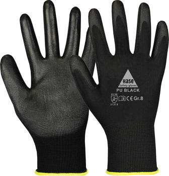 Hase Safety 509560 PU Black PU-Schutzhandschuhe schwarz (10 Paar)