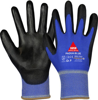 Hase Safety 508250 Padua Blue PU-Schutzhandschuhe teilbeschichtet blau (12 Paar)