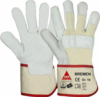 Hase Safety 291000 Bremen Rindarbenleder-Schutzhandschuhe beige/grau (12 Paar)