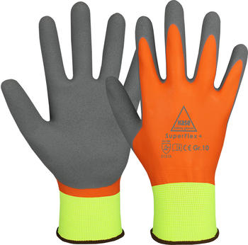 Hase Safety 508645 SuperFlex+ Latex-Schutzhandschuhe vollbeschichtet orange (10 Paar)