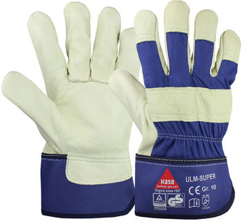 Hase Safety 205200 Ulm Super Narbenleder-Schutzhandschuhe blau (12 Paar)