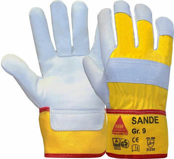 Hase Safety 292002 Sande Rindnarbenleder-Schutzhandschuhe gelb (12 Paar)