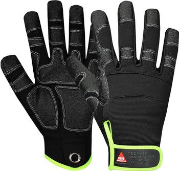Hase Safety 421000 Technik Synthetikleder-Mechanikerhandschuhe schwarz (10 Paar)