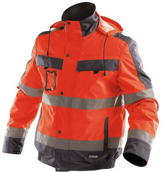 Dassy Warnschutz Winterjacke Lima PES70 Neonrot/Zementgrau
