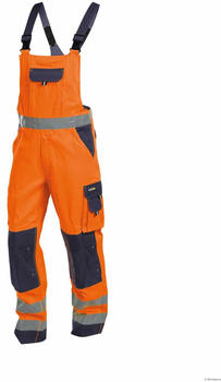 Dassy Warnschutz Latzhose mit Kniepolstertaschen Toulouse PESCO74 Neonorange/Dunkelblau
