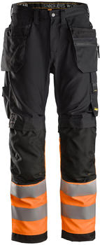 4Protect AllroundWork Hi-Vis Arbeitshose m. Holstertaschen/Kl. 1/EN 14404/10471/20471 Schwarz-HV-Orange