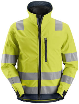 Snickers AllroundWork Hi-Vis Softshell Arbeitsjacke/Kl. 3/EN 20471 HV-Gelb-Navy