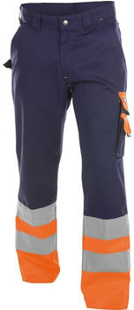 Leiber Warnschutzhose Omaha PESCO64 Dunkelblau/Neonorange/Lang