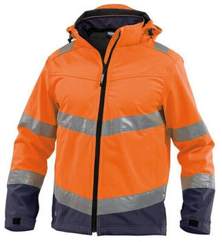 Dassy Warnschutz Softshell-Jacke Malaga PES74 Neonorange/Dunkelblau